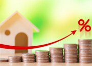 Coin stack step up graph with red arrow